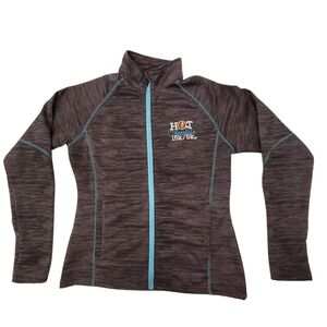 Hot Chocolate 15k/5k Jacket Full Zip Fleece Lined Womens Small Grey Blue
